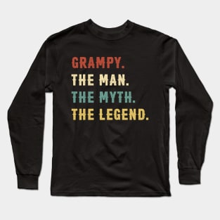 Fathers Day Gift Grampy The Man The Myth The Legend Long Sleeve T-Shirt